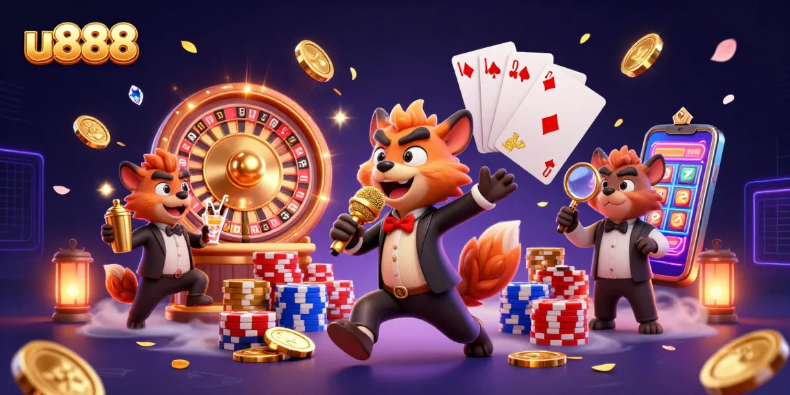 Join the fun at u888 with hyenas in a vibrant casino comedy scene filled with excitement.