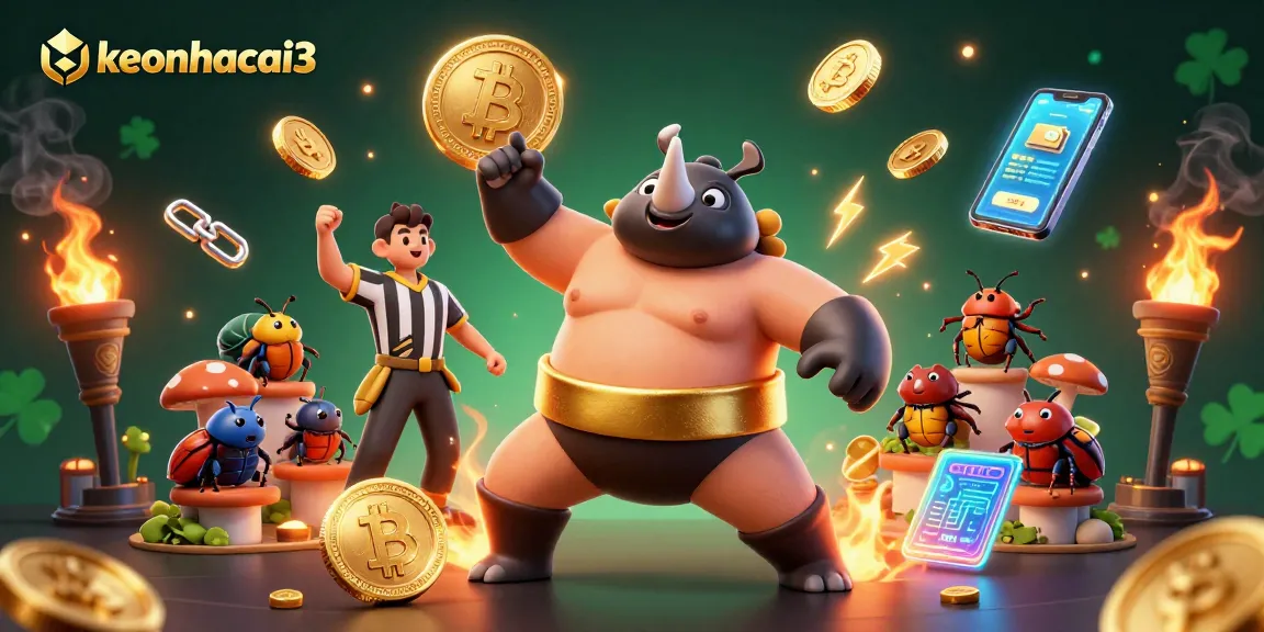 Watch keonhacai3's vibrant beetle champion kick up coins in this dynamic casino scene full of betting excitement.