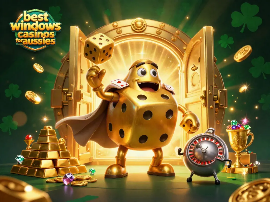 Engage with the best windows casinos for Aussies featuring a 3D dice golem and a treasure vault.