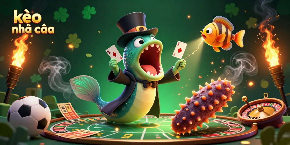 Engaging scene of kèo nhà cái featuring a whimsical deep-sea eel performing card tricks with dynamic sports betting elements.