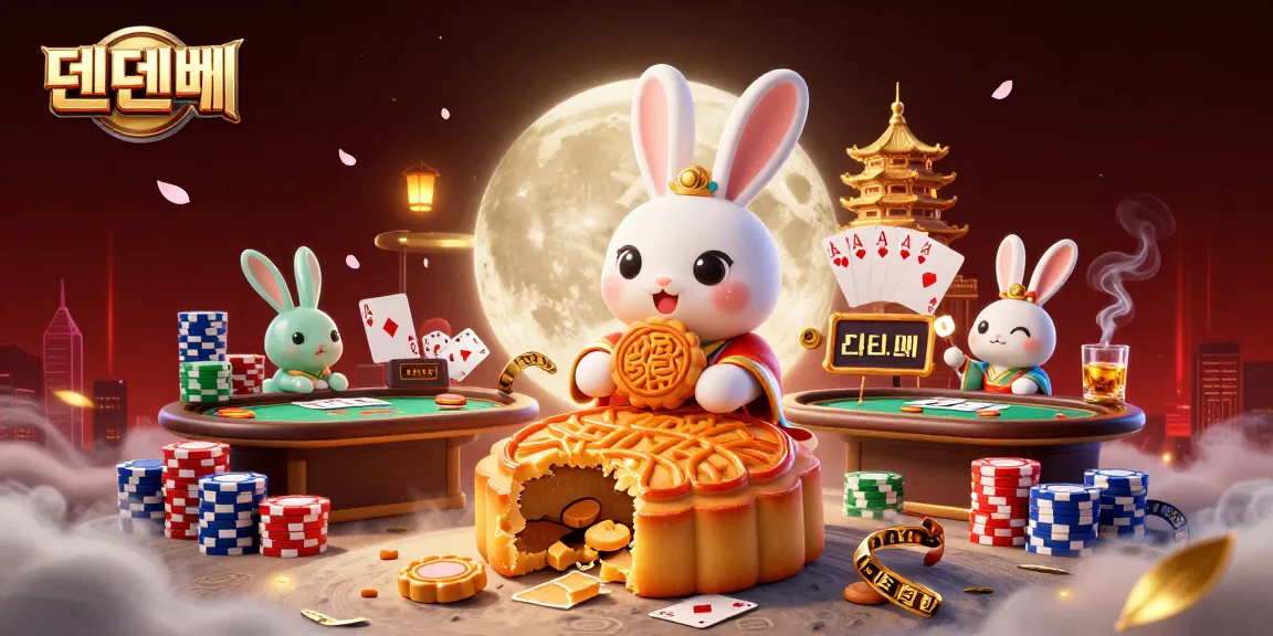 Experience the excitement of 텐텐벳 with a vibrant illustration featuring card games and playful characters.
