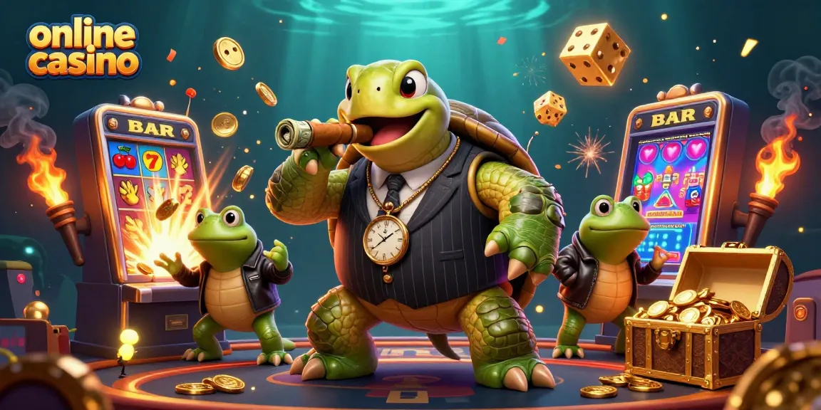 Experience thrilling action at this online casino with vibrant characters and game elements.