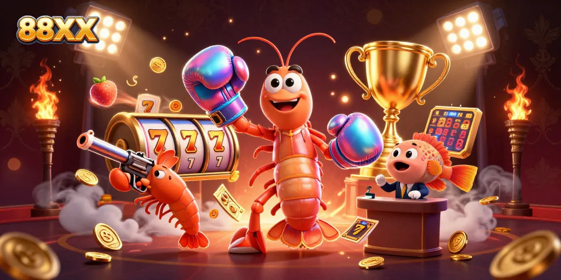 88XX showcases thrilling jackpot excitement with vibrant game elements and dynamic characters.