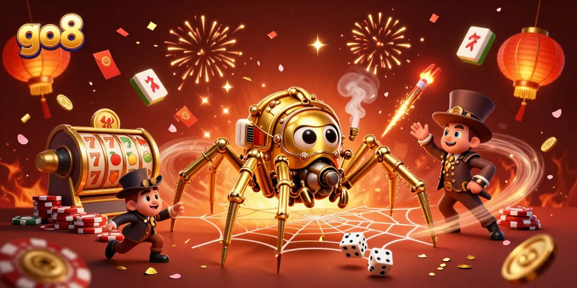 Experience thrilling gameplay at go8 with an ultra-detailed 3D casino illustration featuring steampunk elements.