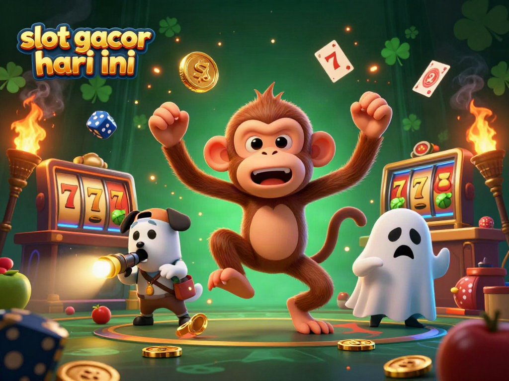 Gambaran slot gacor hari ini dengan karakter ajaib dalam kasino, penuh emas.