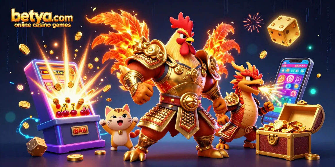Experience betya.com online casino games with a vibrant 3D illustration of a roaring jackpot excitement.