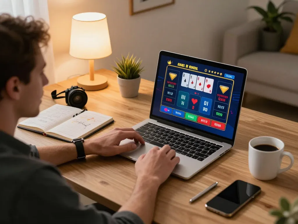 Player strategizing bets while gaming at home with 789bet on laptop and tablet