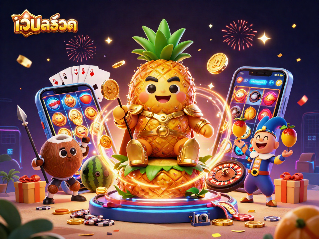 Experience thrilling เว็บสล็อต adventures with our vibrant golden pineapple king and his playful companions!