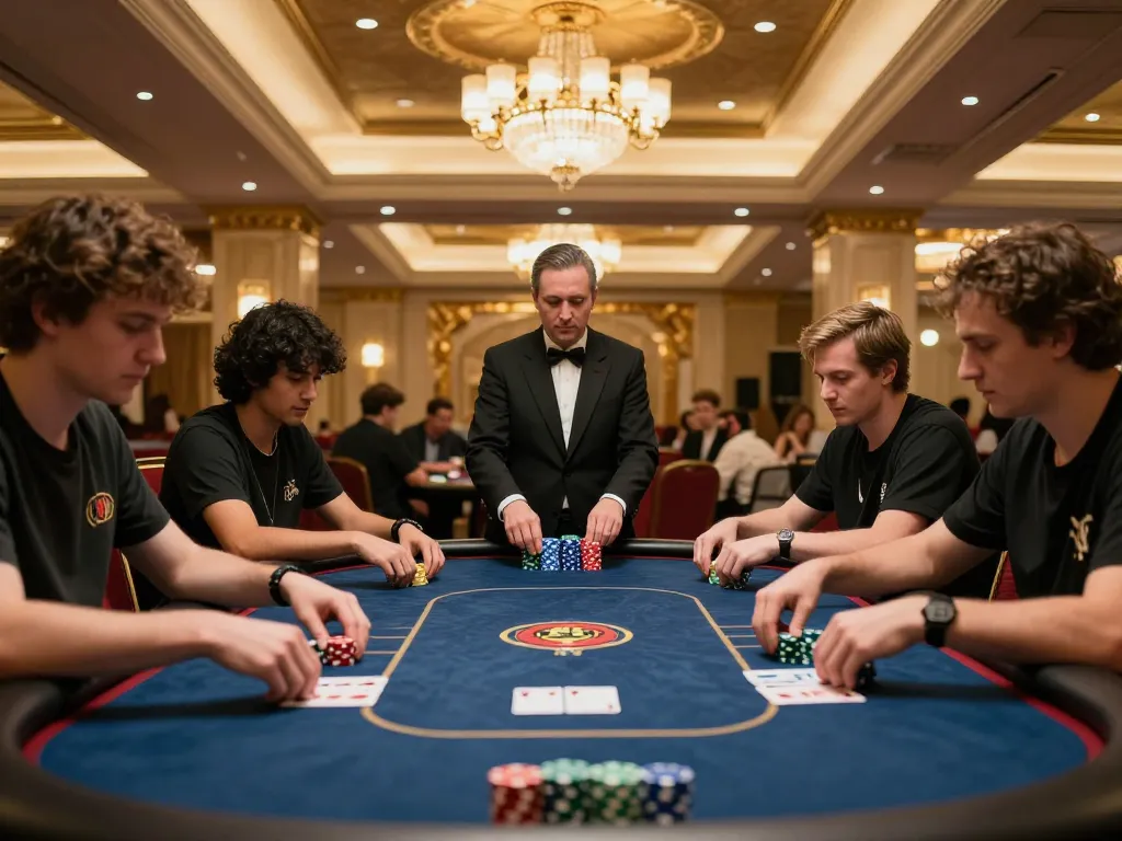 Rik vip players engaged in a thrilling poker game at a luxurious casino table, showcasing strategy.