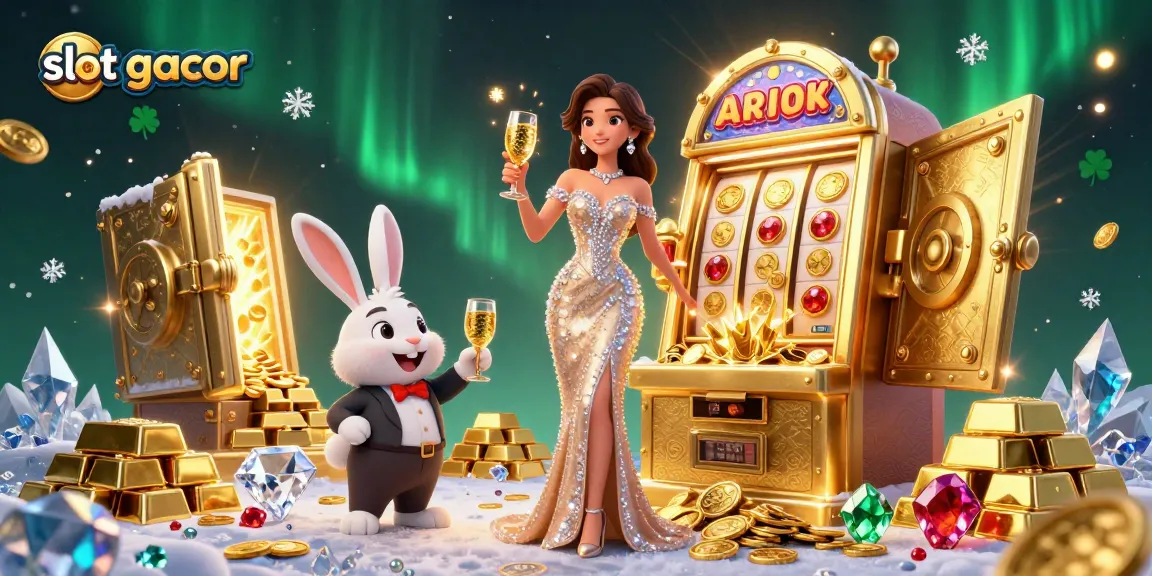 Play exciting slot gacor games with stunning visuals and winning opportunities in a vibrant casino scene.