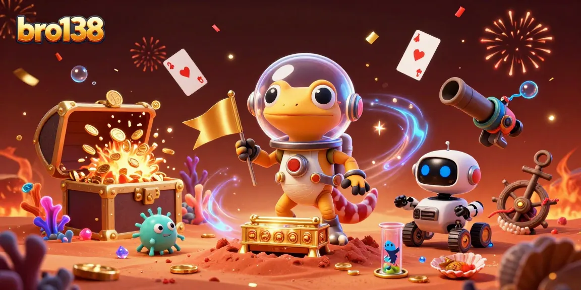 Win big with bro138 in vibrant casino scene, featuring alien characters and dynamic game elements.