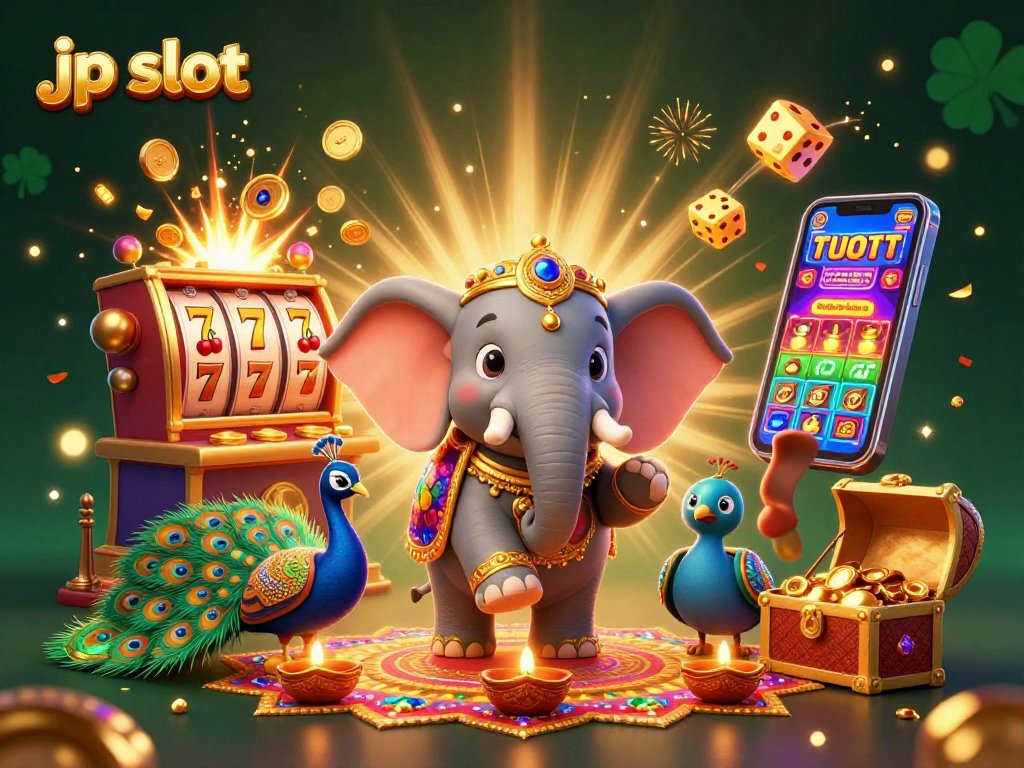 Experience dynamic gaming with the jp slot highlighted among vibrant 3D elements and jackpots.