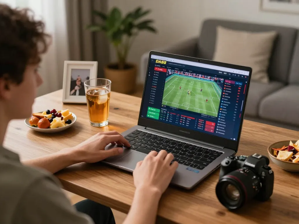 Engaging in sports betting on DA88 platform, showcasing real-time odds and events.