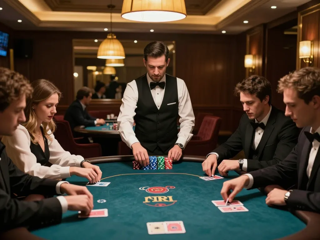 Players engaged in a high-stakes poker game at 88i, emphasizing strategic gameplay and intense focus.