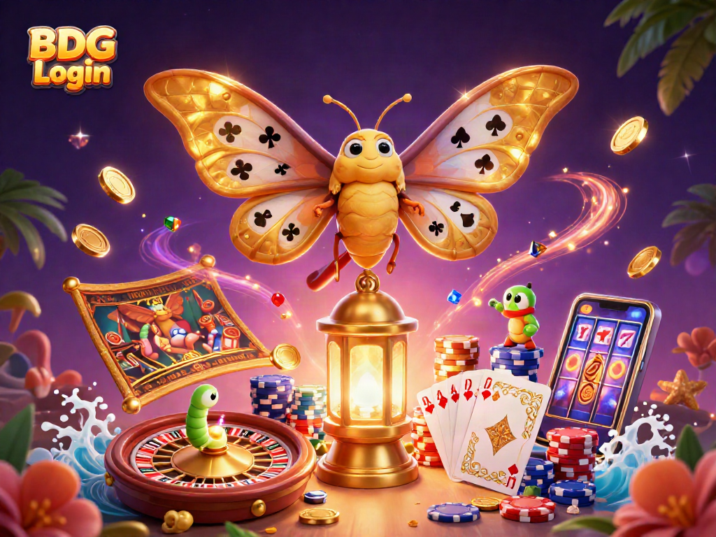 Experience BDG Login with vibrant casino illustrations and dynamic game elements, enhancing your gaming journey.