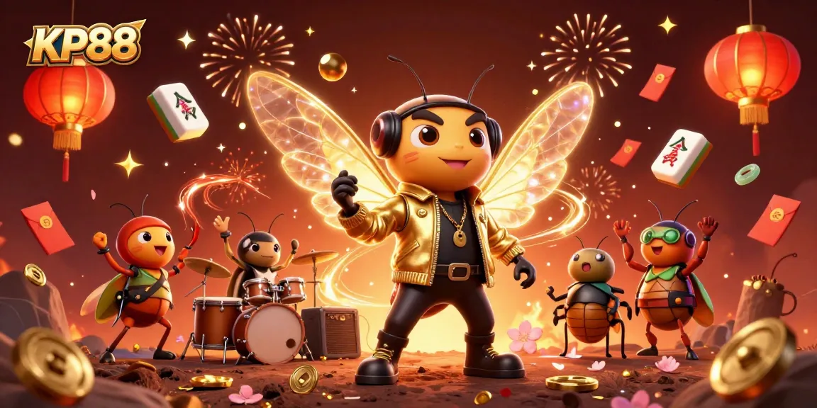Experience the exciting world of KP88 with vibrant casino-themed characters and festive elements.