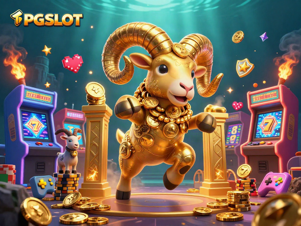 Play PG SLOT with vibrant elements, golden symbols, and dynamic game aesthetic for a thrilling experience.