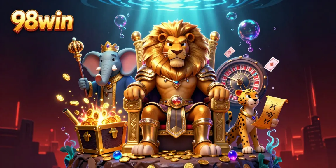 Experience thrilling wins at 98win casino with vibrant games, gold coins, and exciting characters.