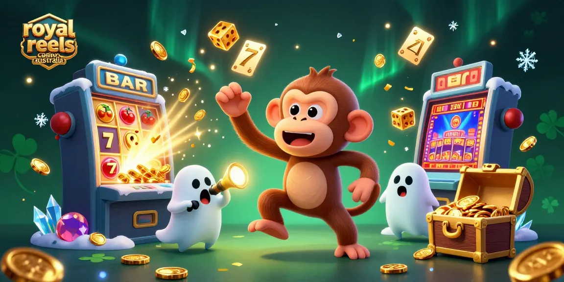 Experience jackpot thrills at royal reels casino australia with a playful ghost-hunter puppy tracking golden coins.
