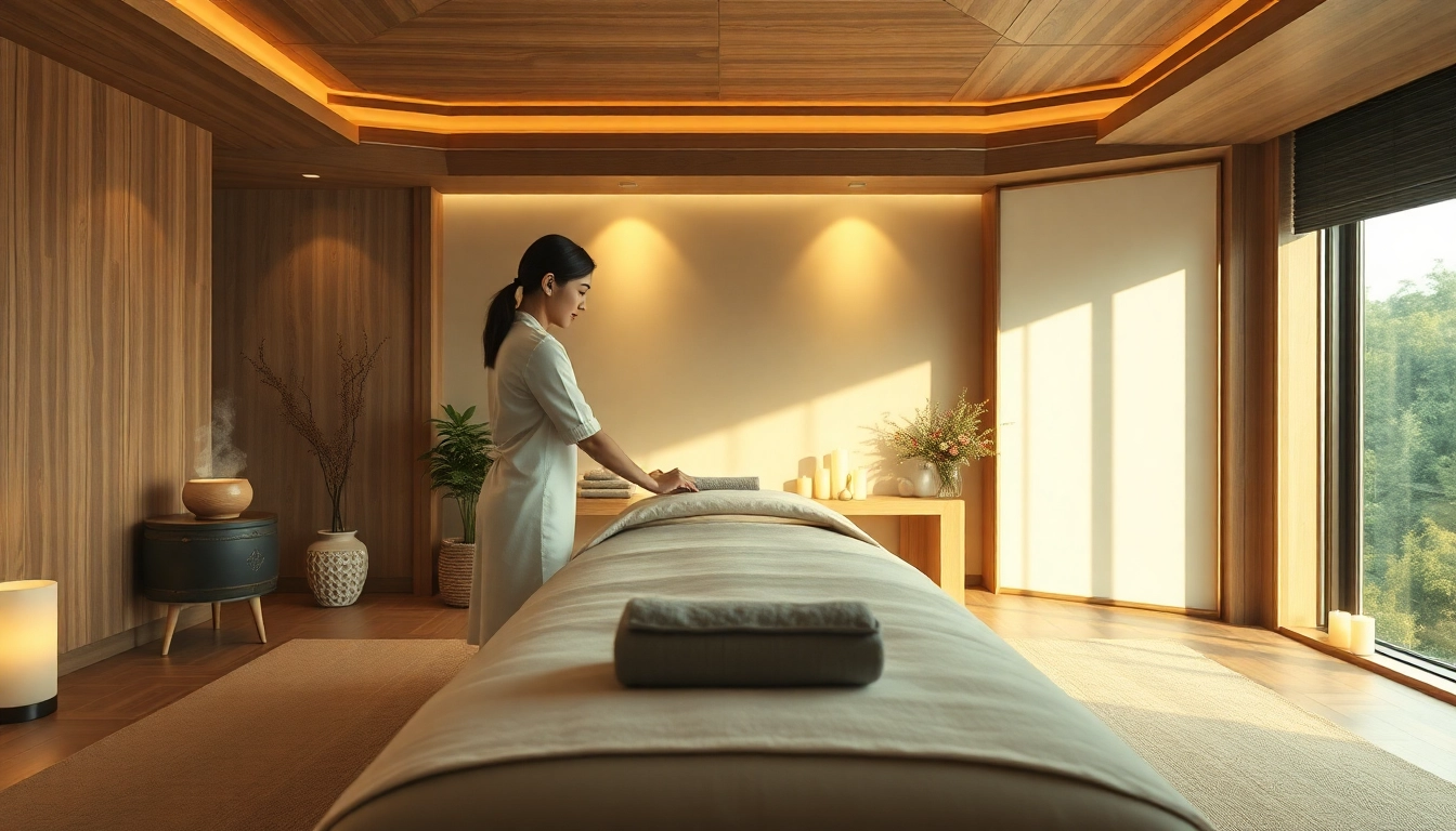 Calm and inviting massage room for 동탄출장마사지 therapy, showcasing relaxation and professionalism.