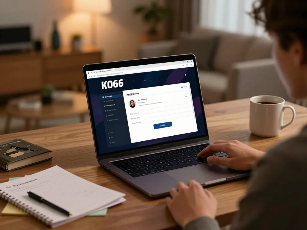 Engaging in Đăng ký KO66 via laptop showcasing user-friendly interface for smooth registration