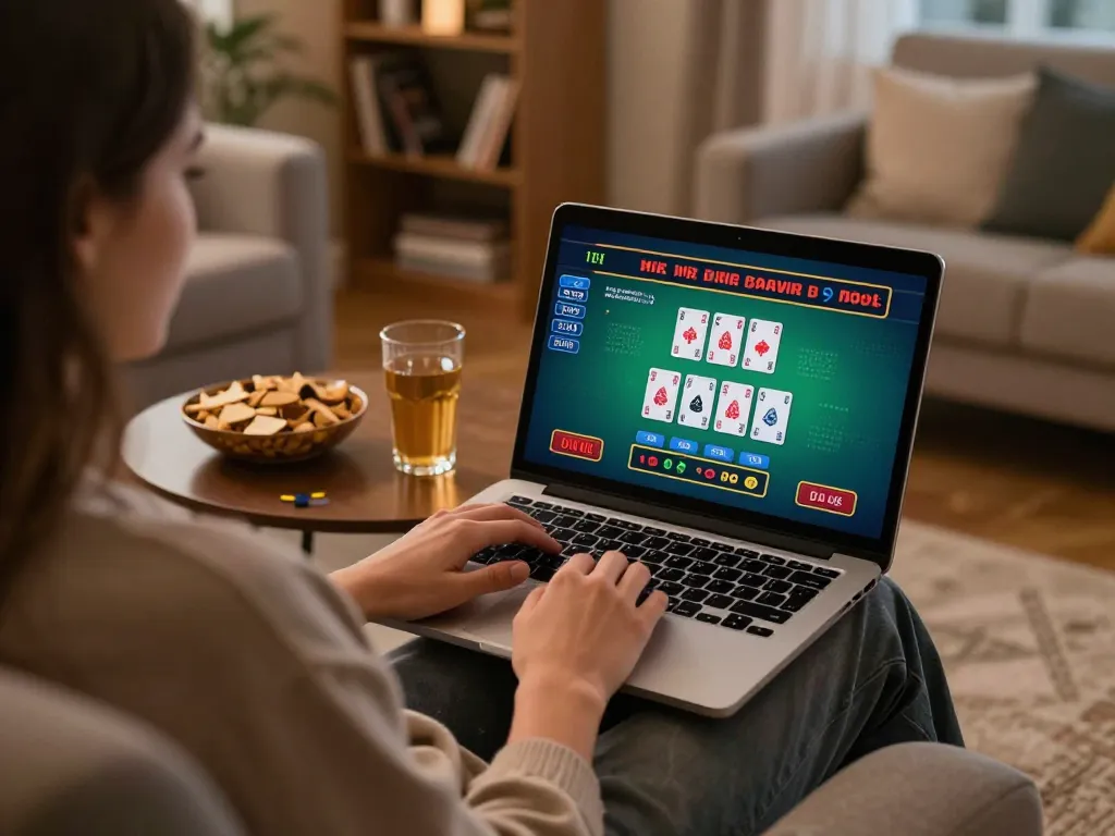 Engage with link vào LUCKYWIN at home by playing live dealer blackjack on a laptop.