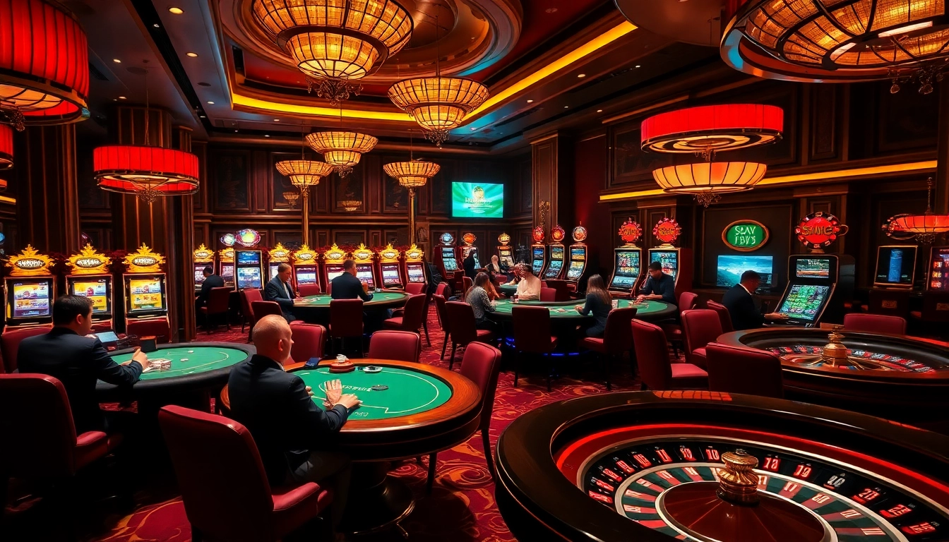 Experience thrilling gameplay at sao789 with vibrant casino tables and engaging slot machines.