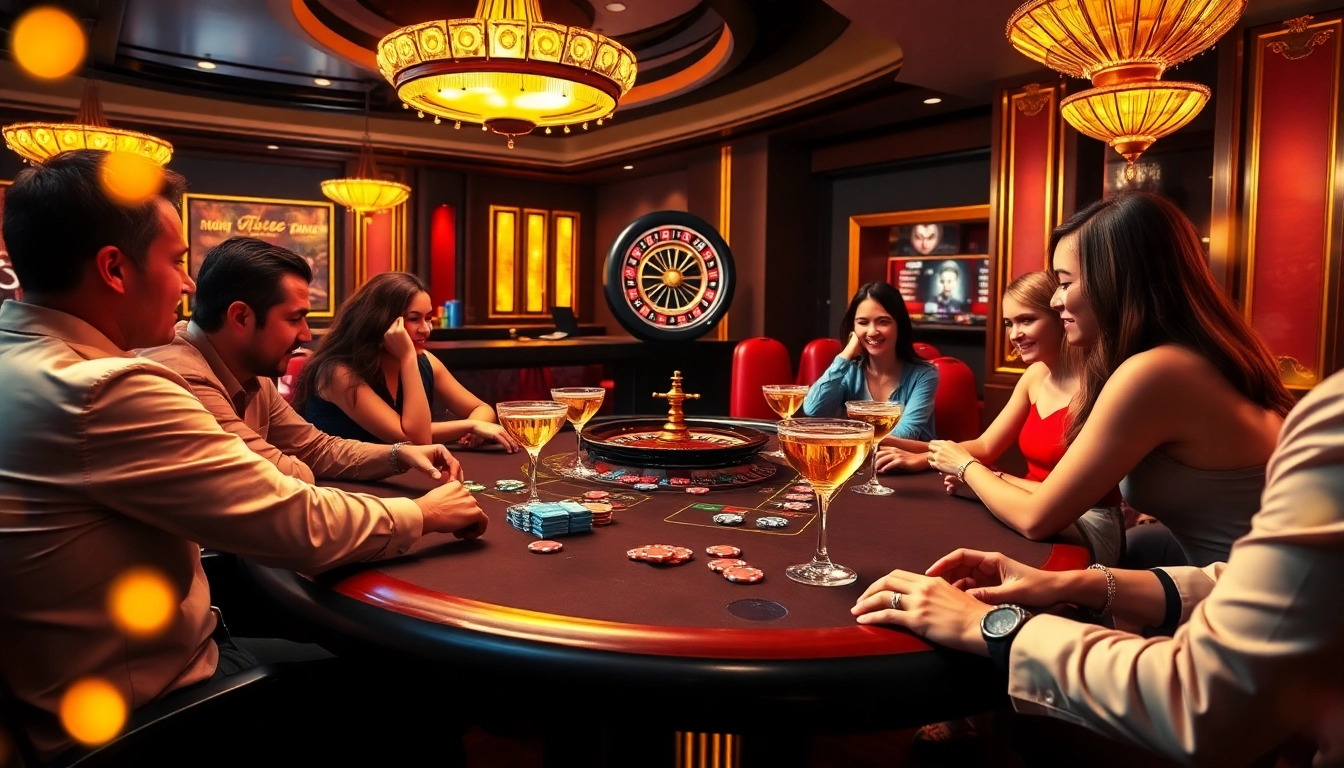 Experience thrilling gameplay at https://13win01.app/ with a vibrant casino scene featuring poker and roulette.