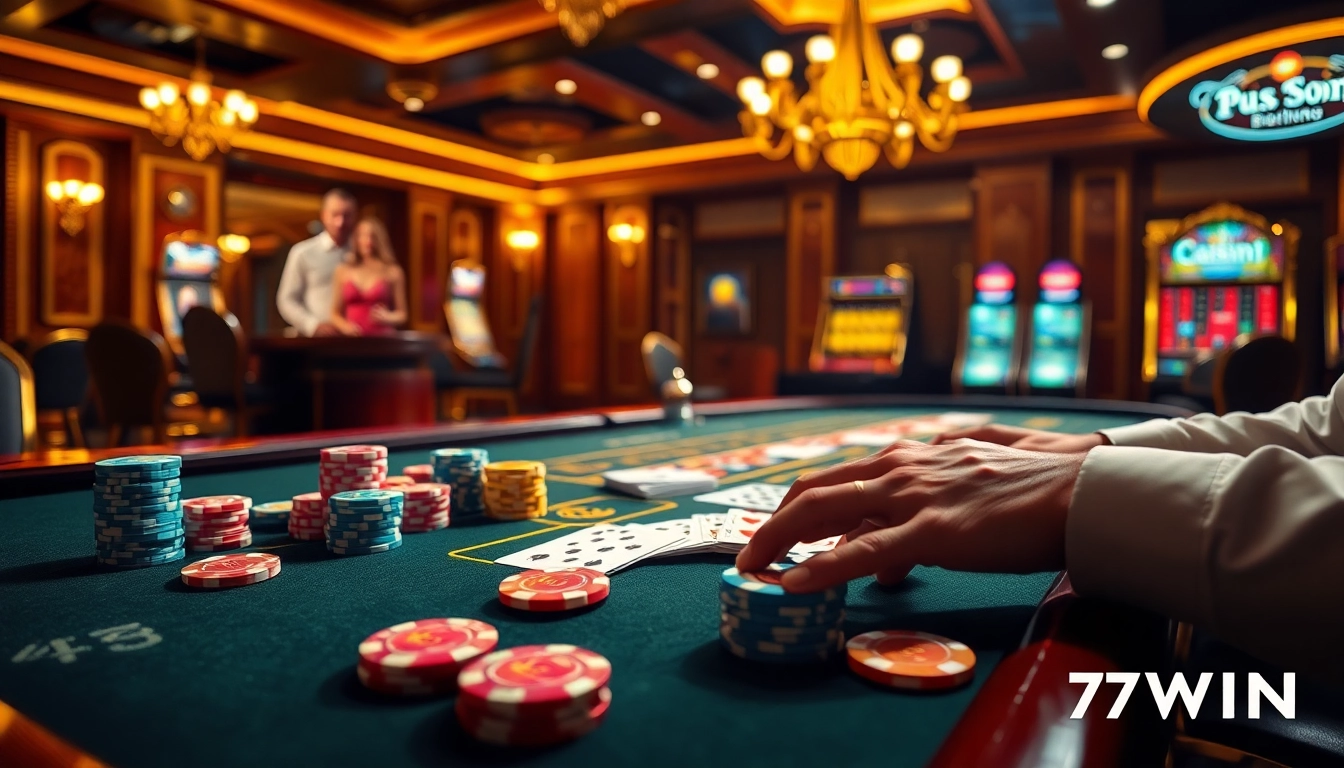 Winning excitement at 78WIN Casino with vibrant chips and elegant playing cards.