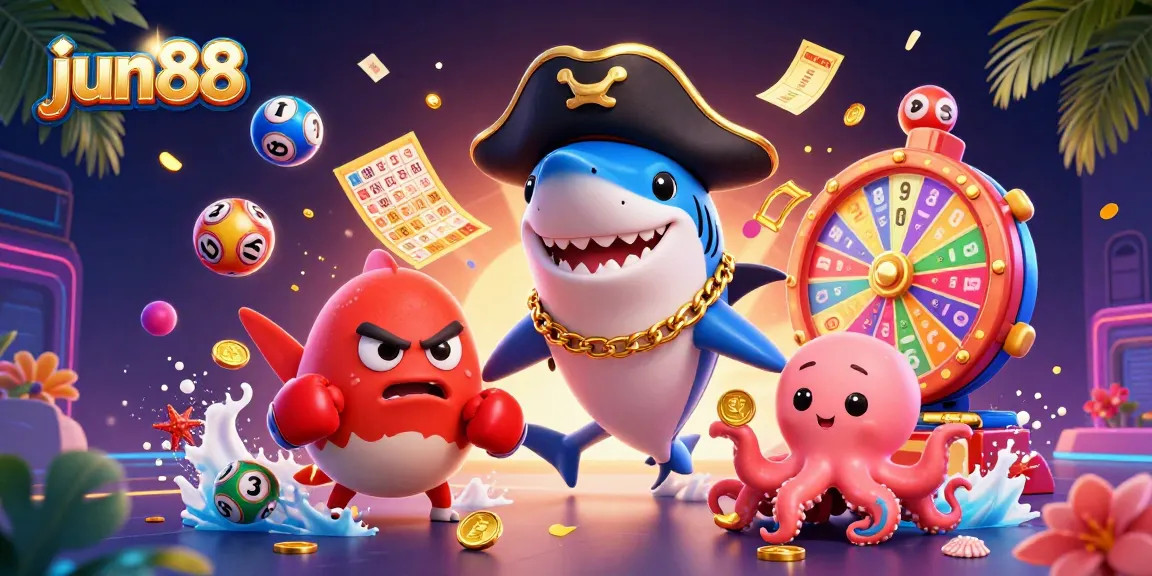 Play thrilling games at jun88 with vibrant lottery balls and gold coins from the octopus!