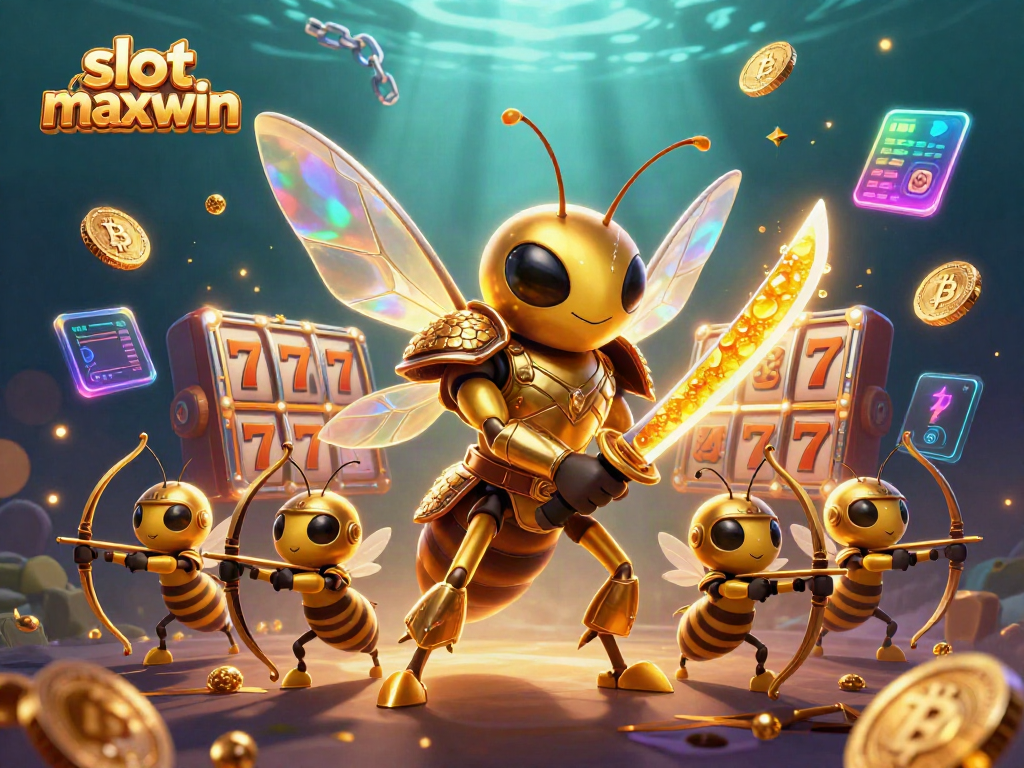 Experience the thrill of slot maxwin with dynamic jackpots and stunning visuals in this 3D illustration.