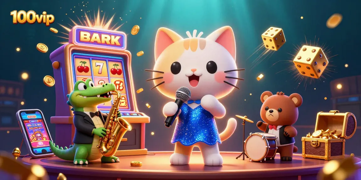 Experience the thrilling gameplay of 100vip with vibrant casino characters and jackpot excitement exploding around them.