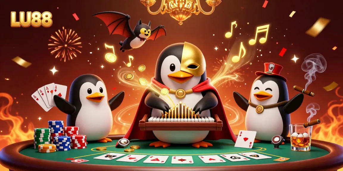 Experience the excitement of LU88 gaming with a vibrant 3D casino scene full of action and color.