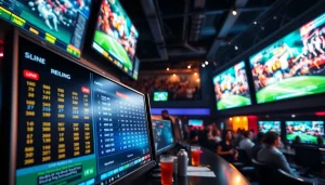 Engaging online Betting experience with dynamic odds and enthusiastic fans in a sports venue.