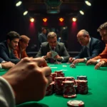 Engaged players competing in a thrilling Poker Game at a high-stakes table.