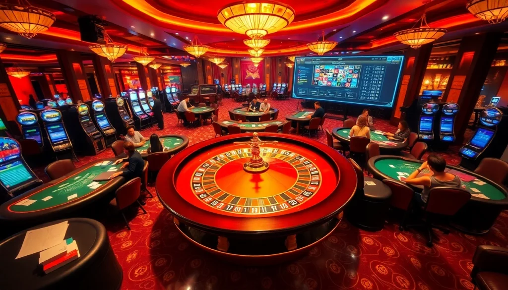 Exciting casino atmosphere showcasing players at tables while betting on games from https://789win.apartments/.