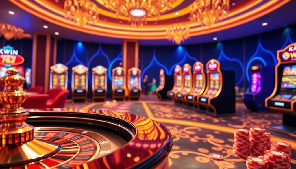 KKWIN's online casino interface with vibrant games, engaging atmosphere, and interactive features.