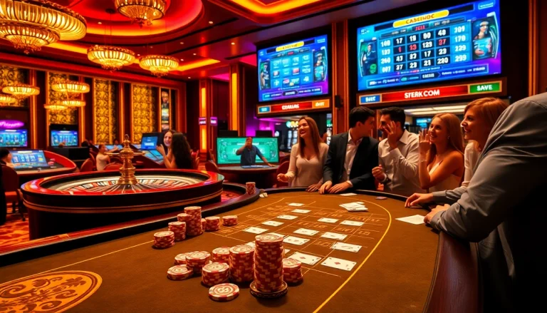 Experience the excitement of the go8 game with players at a vibrant casino table.