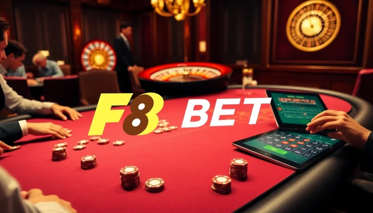 Experience thrilling gameplay at F8 BET with vibrant casino tables and interactive interfaces.