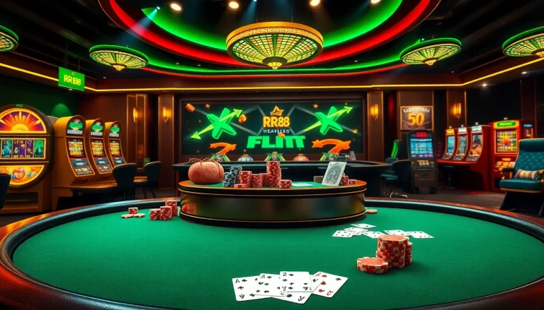 RR 88 poker scene showcasing high-stakes action with vibrant casino elements.