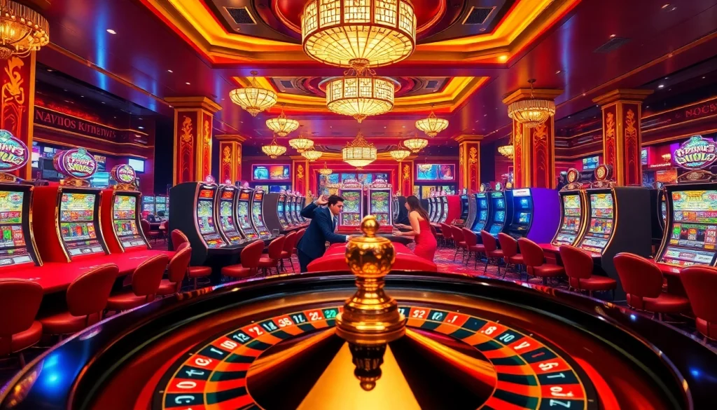 Players enjoying thrilling casino games at RR88, celebrating wins at the roulette and slot machines.
