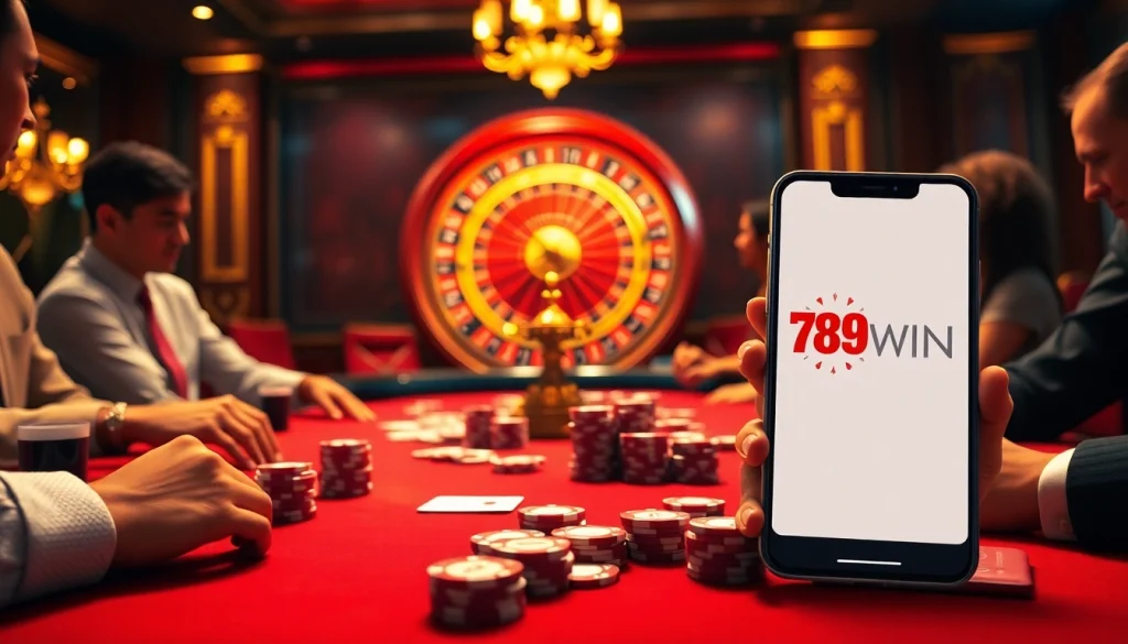 Players strategizing in a luxurious poker game setting at 789WIN casino.