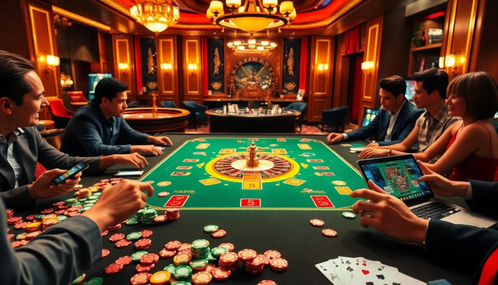 הצטרפו למשחק רמיקוב אונליין עם חברים סביב שולחן משחק תוסס בסביבה של קזינו מפוארת.