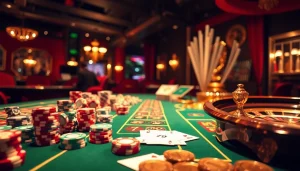Experience the thrill of gambling at 79 king casino table with vibrant chips and cards.