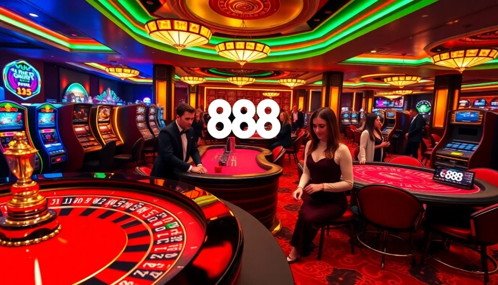Engaged players experience high-stakes excitement at u 888 casino with roulette and slot machines.