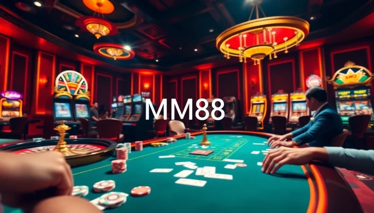 Engaging at MM88 online casino, players enjoy thrilling games on a luxurious gaming floor.