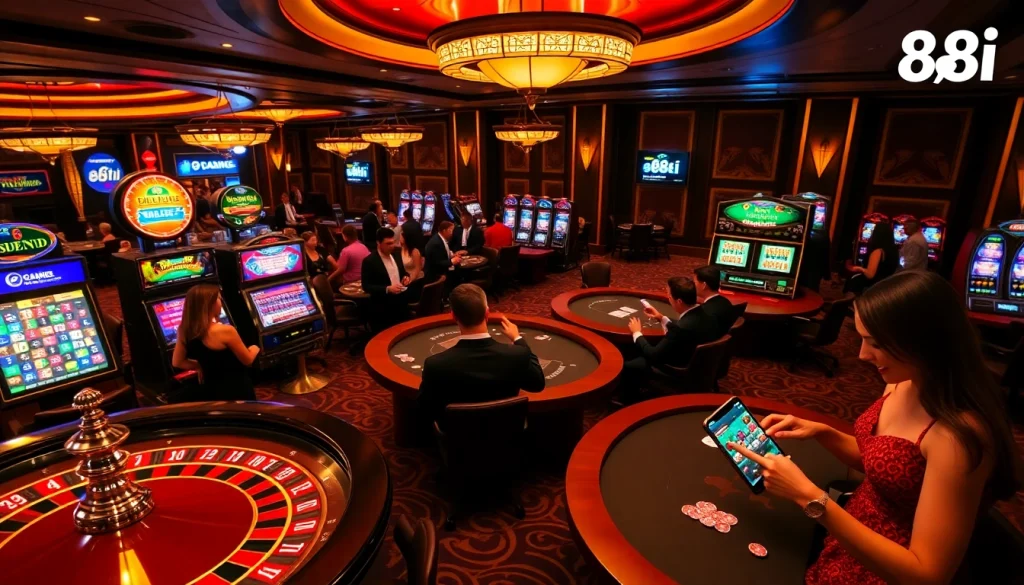 Experience the thrill of gaming with 88i amidst vibrant casino ambiance.