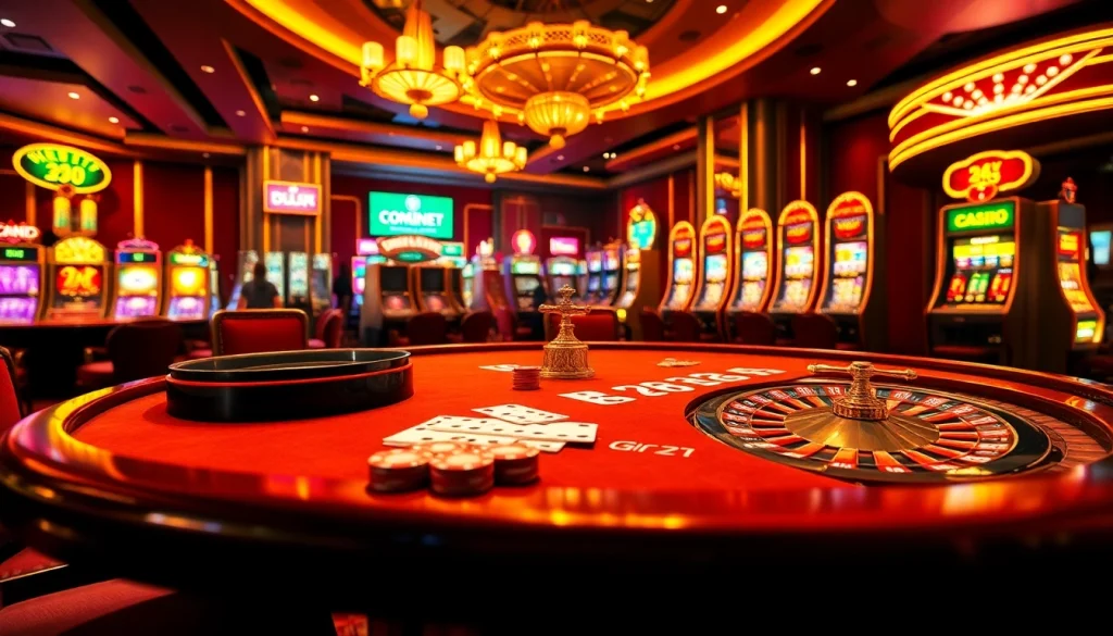 Engaged players enjoy the excitement of gori77 casino gaming with vibrant slot machines and poker tables.