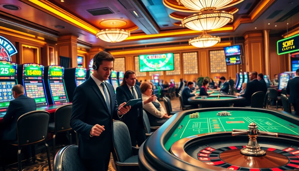 Engage with customer support at OKFUN for instant solutions amidst a lively casino environment.