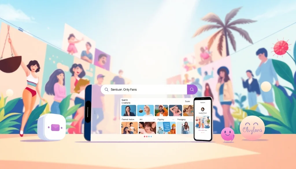 OnlyFans Search interface visualizing diverse content creators and intuitive features